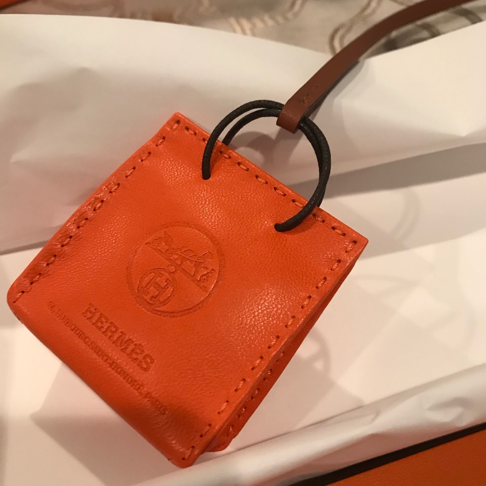 Hermès orange bag charm